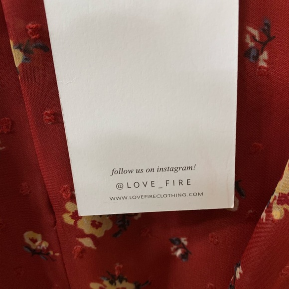 Fire,Love short sleeve floral dress. Rust color. - Picture 3 of 6